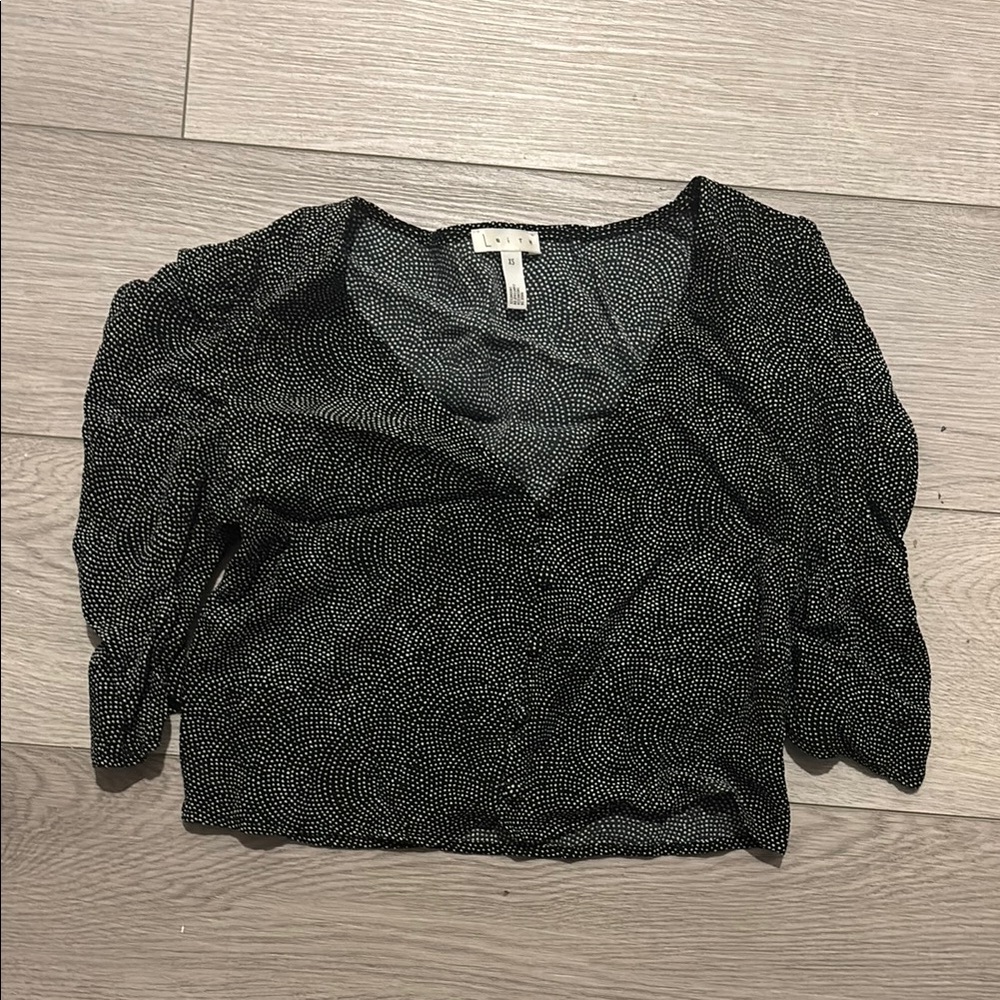 Leith Black Polka Dot Women's Top size xs